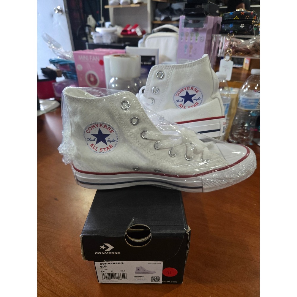 Converse Chuck Taylor All Star Hi Optical White W7650 Womens 6.5 High Top Shoes